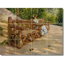 Ceramic Tile Mural-William Chase Country Painting 381. 17" w x 12.75" h using (12) 4.25 x 4.25 ceramic tiles