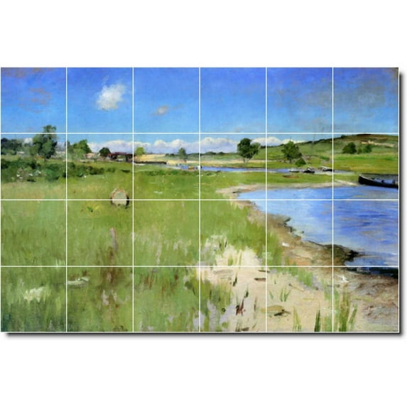Ceramic Tile Mural-William Chase Country Painting 396. 48" w x 32" h using (24) 8 x 8 ceramic tiles
