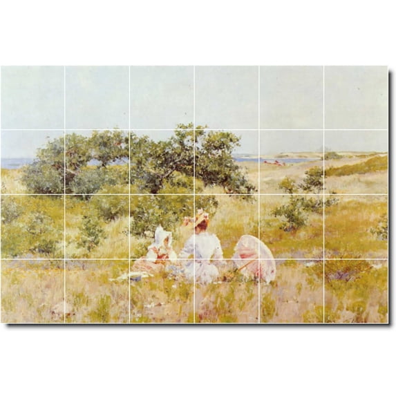 Ceramic Tile Mural-William Chase Country Painting 402. 72" w x 48" h using (24) 12 x 12 ceramic tiles