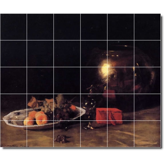 Ceramic Tile Mural-William Chase Still Life Custom Tile Mural 26. 36" w x 30" h using (30) 6 x 6 ceramic tiles