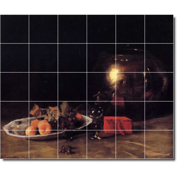 Ceramic Tile Mural-William Chase Still Life Custom Tile Mural 26. 36" w x 30" h using (30) 6 x 6 ceramic tiles