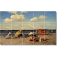 thumbnail image 1 of Ceramic Tile Mural-William Chase Waterfront Painting 409. 21.25" w x 12.75" h using (15) 4.25 x 4.25 ceramic tiles, 1 of 3