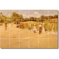 thumbnail image 1 of Ceramic Tile Mural-William Chase Waterfront Painting 419. 25.5" w x 17" h using (24) 4.25 x 4.25 ceramic tiles, 1 of 3