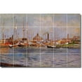 thumbnail image 1 of Ceramic Tile Mural-William Chase Waterfront Painting 420. 36" w x 24" h using (24) 6 x 6 ceramic tiles, 1 of 3