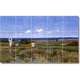 thumbnail image 1 of Ceramic Tile Mural-William Chase Waterfront Painting 421. 30" w x 18" h using (15) 6 x 6 ceramic tiles, 1 of 3