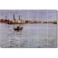 thumbnail image 1 of Ceramic Tile Mural-William Chase Waterfront Painting 433. 36" w x 24" h using (24) 6 x 6 ceramic tiles, 1 of 3