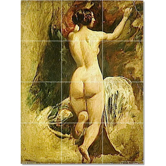 Ceramic Tile Mural-William Etty Nudes Painting 258. 12.75" w x 17" h using (12) 4.25 x 4.25 ceramic tiles