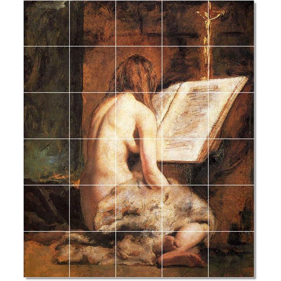 Ceramic Tile Mural-William Etty Nudes Tile Mural Interior Remodeling Design Idea. 30" w x 36" h using (30) 6 x 6 ceramic tiles