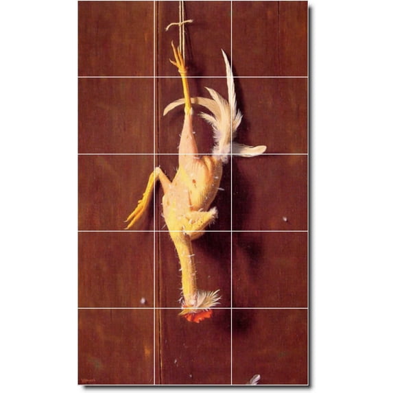 Ceramic Tile Mural-William Harnett Animals Painting 74. 24" w x 40" h using (15) 8 x 8 ceramic tiles