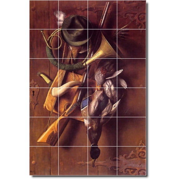Ceramic Tile Mural-William Harnett Still Life 13. 32" w x 48" h using (24) 8 x 8 ceramic tiles