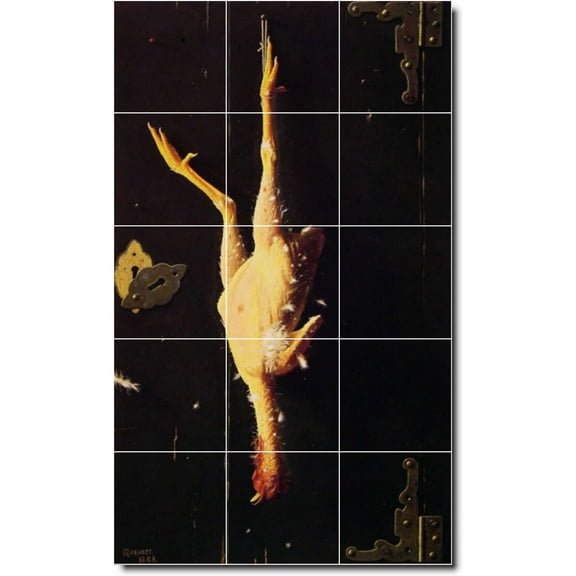 Ceramic Tile Mural-William Harnett Still Life 14. 12.75" w x 21.25" h using (15) 4.25 x 4.25 ceramic tiles