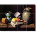 thumbnail image 1 of Ceramic Tile Mural-William Harnett Still Life Backsplash Tile Mural 8. 32" w x 24" h using (12) 8 x 8 ceramic tiles, 1 of 3