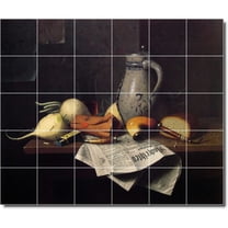 Ceramic Tile Mural-William Harnett Still Life Bathroom Tile Mural 10. 25.5" w x 21.25" h using (30) 4.25 x 4.25 ceramic tiles