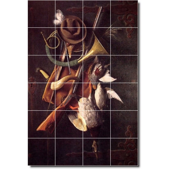Ceramic Tile Mural-William Harnett Still Life Custom Tile Mural 19. 24" w x 36" h using (24) 6 x 6 ceramic tiles