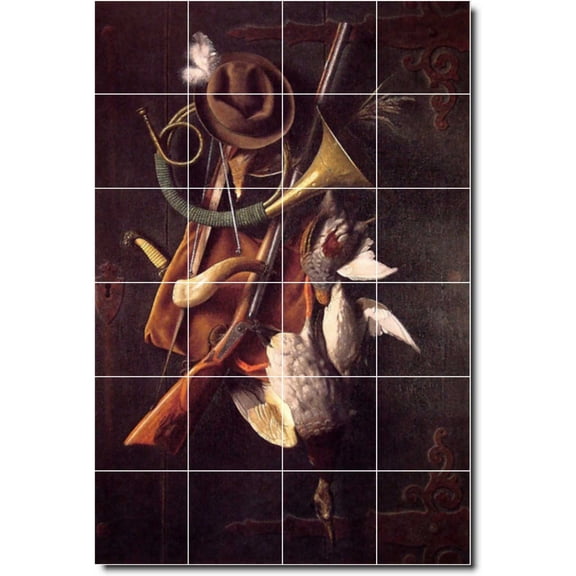 Ceramic Tile Mural-William Harnett Still Life Custom Tile Mural 19. 24" w x 36" h using (24) 6 x 6 ceramic tiles