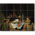 thumbnail image 1 of Ceramic Tile Mural-William Harnett Still Life Kitchen Tile Mural 30. 21.25" w x 17" h using (20) 4.25 x 4.25 ceramic tiles, 1 of 3