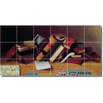 Ceramic Tile Mural-William Harnett Still Life Painting 42. 25.5" w x 12.75" h using (18) 4.25 x 4.25 ceramic tiles
