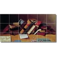thumbnail image 1 of Ceramic Tile Mural-William Harnett Still Life Painting 42. 48" w x 24" h using (18) 8 x 8 ceramic tiles, 1 of 3