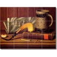 thumbnail image 1 of Ceramic Tile Mural-William Harnett Still Life Painting 52. 32" w x 24" h using (12) 8 x 8 ceramic tiles, 1 of 3