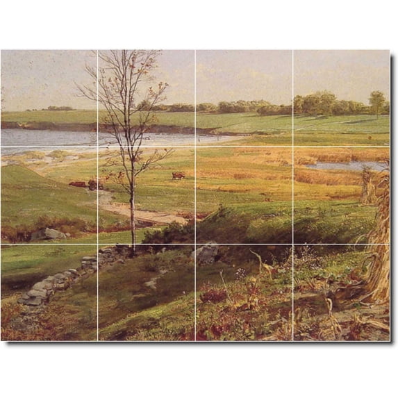 Ceramic Tile Mural-William Richards Landscapes Painting 611. 17" w x 12.75" h using (12) 4.25 x 4.25 ceramic tiles