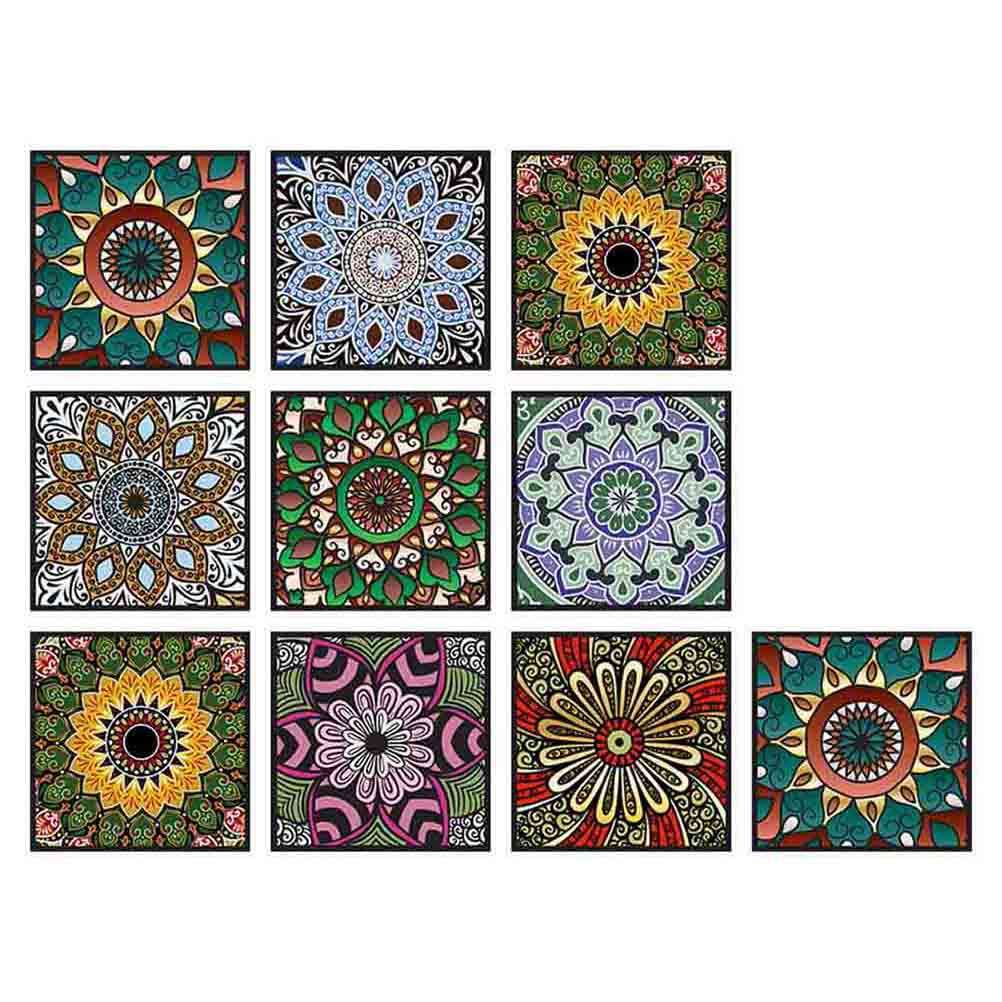 Ceramic Tile Stickers Floral Waterproof Square Tiles Sticker Wall ...