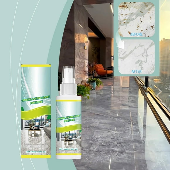 Ceramic Tile & Stone Crystal Plating Agent 100ml | Surface Scratch Repair & Alkali Resistance | Brightening Stone Coating | Long-Lasting Gloss | Easy Spray Application