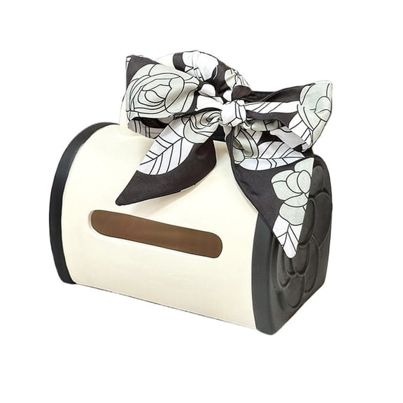 Ceramic Tissue Box Cover Side Opening for Kitchen Bathroom Decor