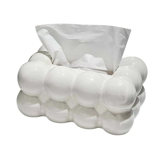 Ceramic Tissue Box Cover | Stylish Home Decor Vase for Bathroom Vanity, Bedroom, Kitchen & Office | 7.9" x 5.3" x 3.4" | Hides Standard Tissue Boxes | Non-Slip Base | Modern Abstract Design