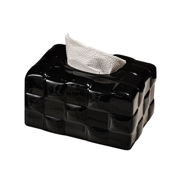 Ceramic Tissue Box Square Texture Home Living Room Office Desktop Organizer