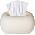 thumbnail image 1 of Ceramic Tissue Box White Ivory Elegant Tissue Dispenser for Bathroom, Living Room and Hallway, Decorative Tissue Box, Practical Cosmetic Tissues Storage, 1 of 9