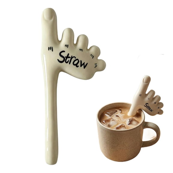 Ceramic Toe Straw, Handmade Toe-tal Straw, Novelty Drink Straw, Reusable Eco-Friendly Weird & Funny Gag Gift for Parties, Gag Gifts, and Home Use - Black Letter