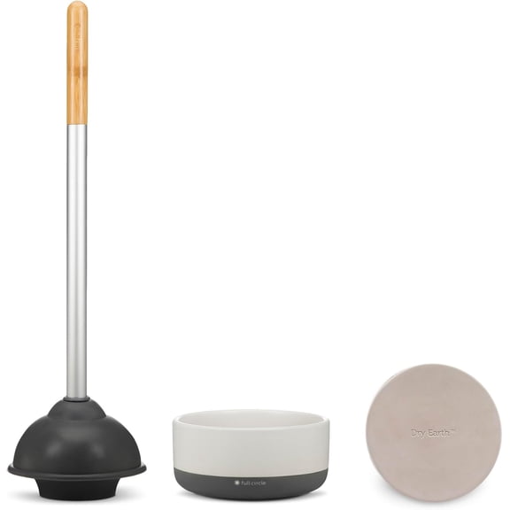 Ceramic Toilet Brush Set with Instant-Dry Coating for Mold Prevention, Hygienic Replaceable Head Scrubber, White