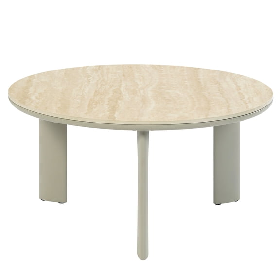 Ceramic Top Coffee Table With Gray Finish, Suiting Various Living Spaces Stylish Table, Different Decoration Styles