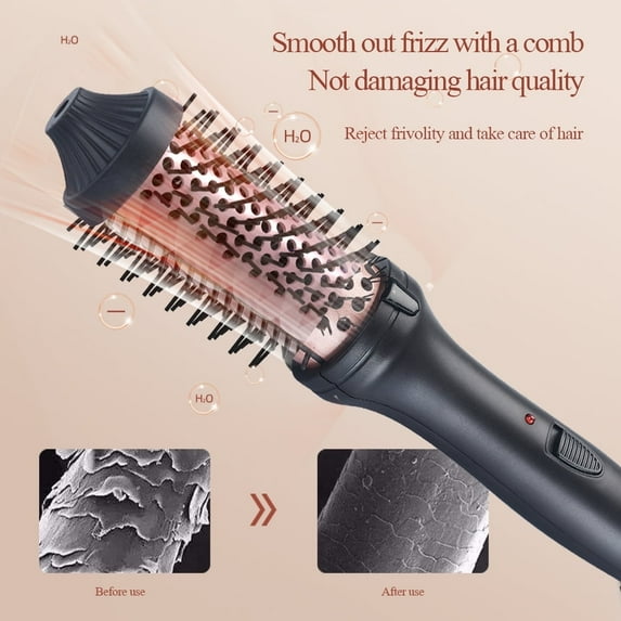 Ceramic Tourmaline Ionic 1.5Inch Heated Curling Brush - Volumizing Hot Brush , Loose Curls and Styling