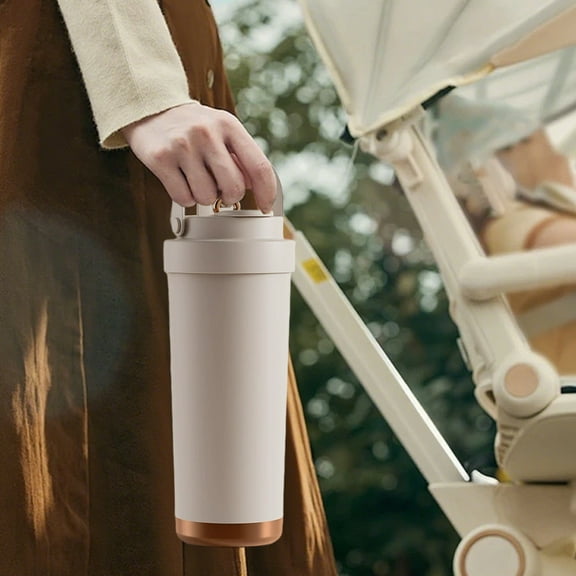 Ceramic Travel Mug 750ml with Handle, Leak Proof Double Wall Insulated Tumbler for Hot & Cold Beverages, Wide Mouth Easy Clean