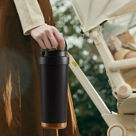 Ceramic Travel Mug 750ml with Handle, Leak Proof Double Wall Insulated Tumbler for Hot & Cold Beverages, Wide Mouth Easy Clean