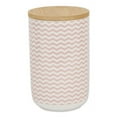 thumbnail image 1 of Ceramic Treat Canister, Pink Chevron, 1 of 1