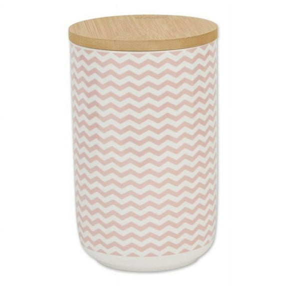 Ceramic Treat Canister, Pink Chevron