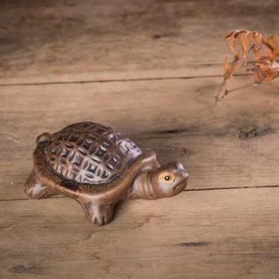 Ceramic Turtle Figurine Feng Shui Decor Desk Shelf Ornament 9x6x4cm