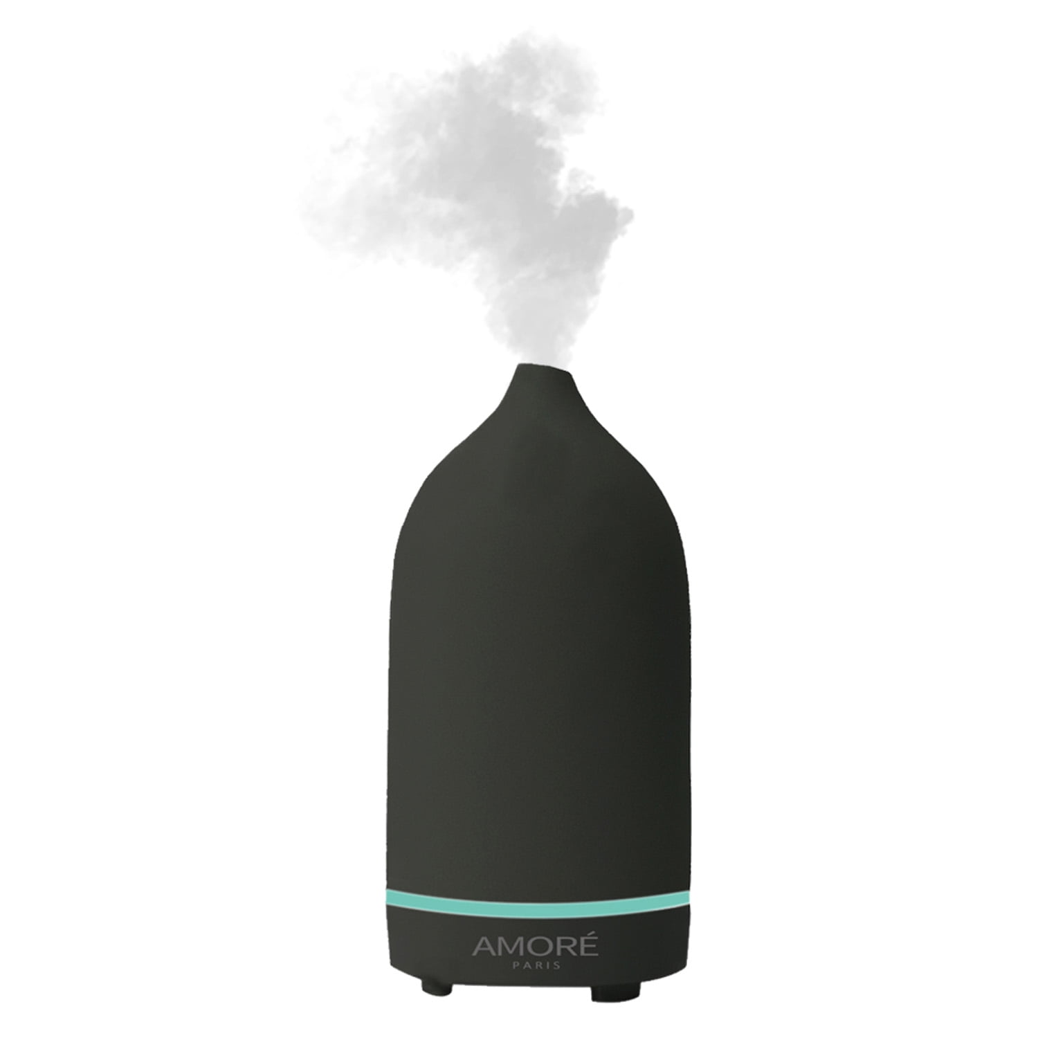 Black Ceramic Ultrasonic Aromatherapy Essential Oil Diffuser with LED Light