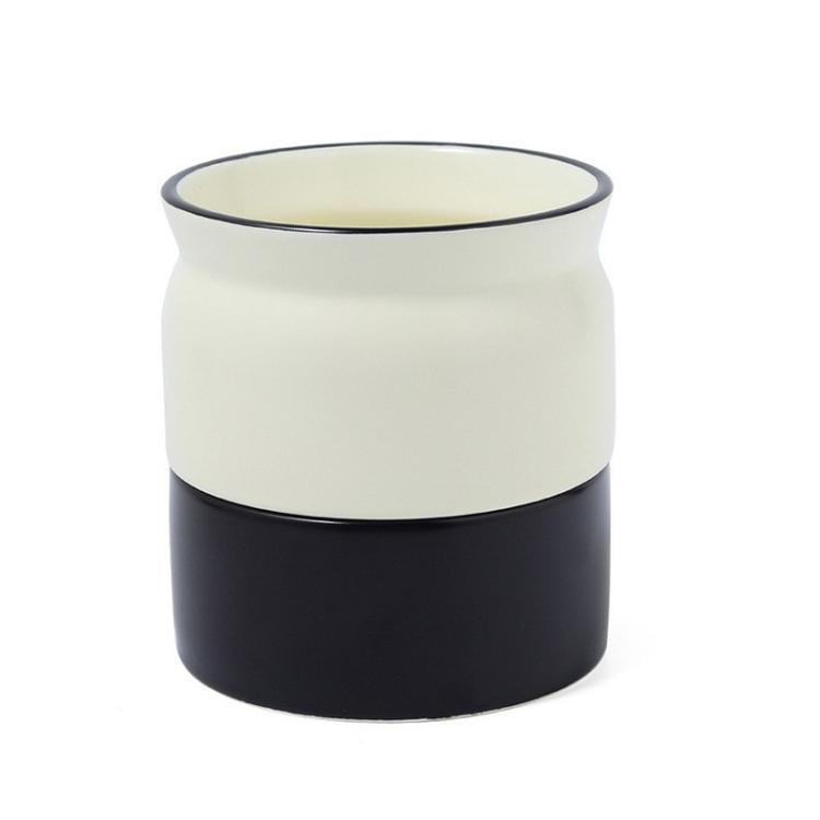 Ceramic Utensil Holder for Countertop with Drain Holes, Cooking Utensil Crocks for Kitchen Counter
