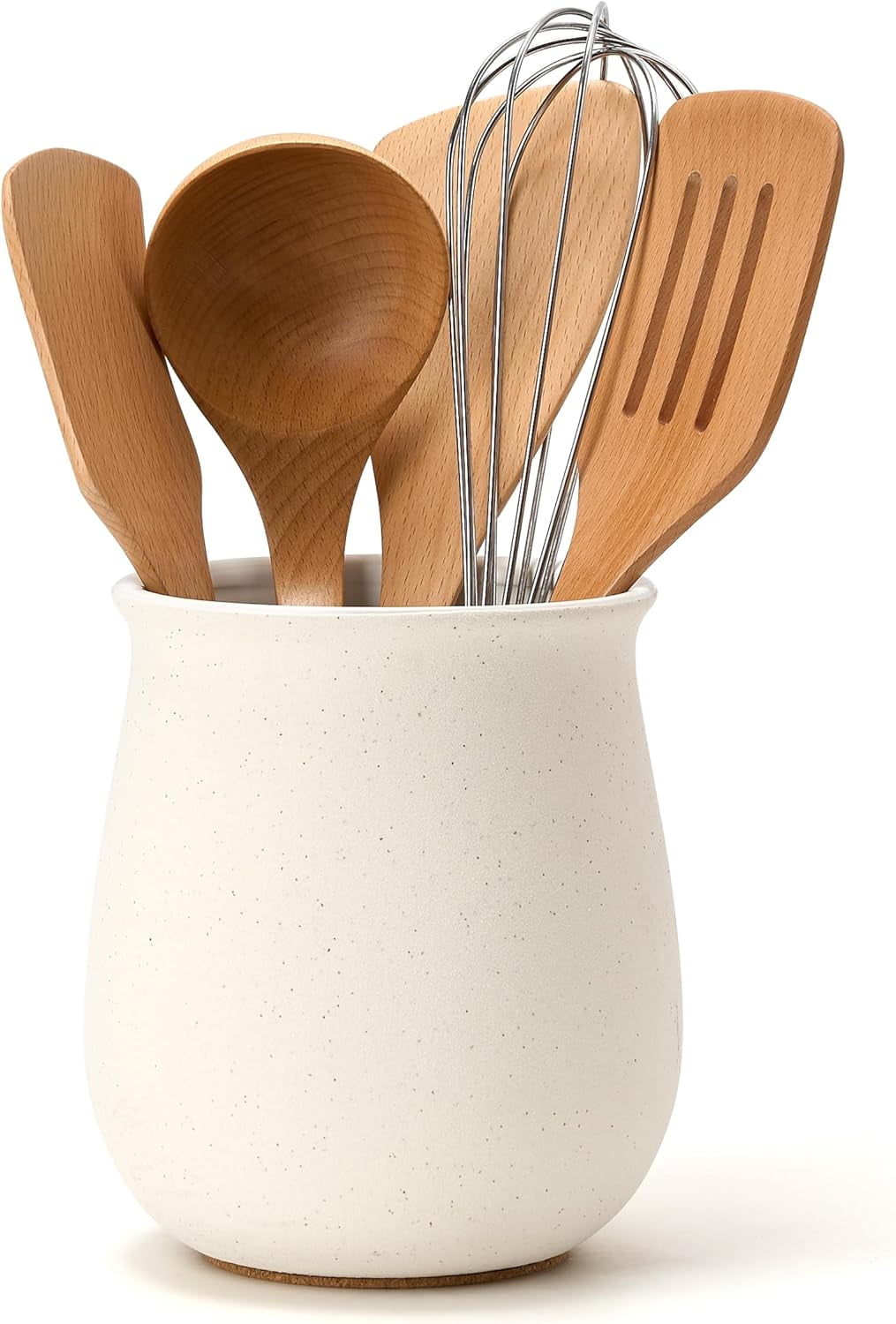 Ceramic Utensil Holder with Floral Pattern
