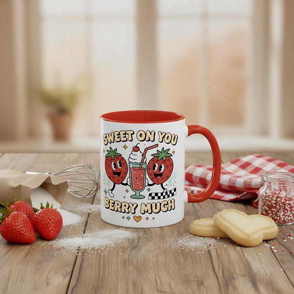 Ceramic VaL1entines Mug, r print mug, cute coffee cup, pun lover gift.