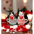 thumbnail image 1 of Ceramic Valentine Teacup Cat Salt and Pepper Shakers, Cat Lovers' Gift, Galentine's Day Gift, Valentine's Day Decor, 1 of 4