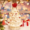 thumbnail image 1 of Ceramic Valentine Tree with LED Lights – Light-Up Decoration with Red Heart Topper – Romantic Ceramic Tabletop Décor for Valentine's Day, Weddings & Gifts, 1 of 6