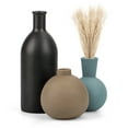 thumbnail image 1 of Sanmadrola Ceramic Vase Set for Flowers, Farmhouse Vases Home Decor Pottery Vases for Pampas Grass&Dried Flowers,Suitable for Bedroom, Living Room,Office, Bookshelf,Bathroom, Black, 1 of 7