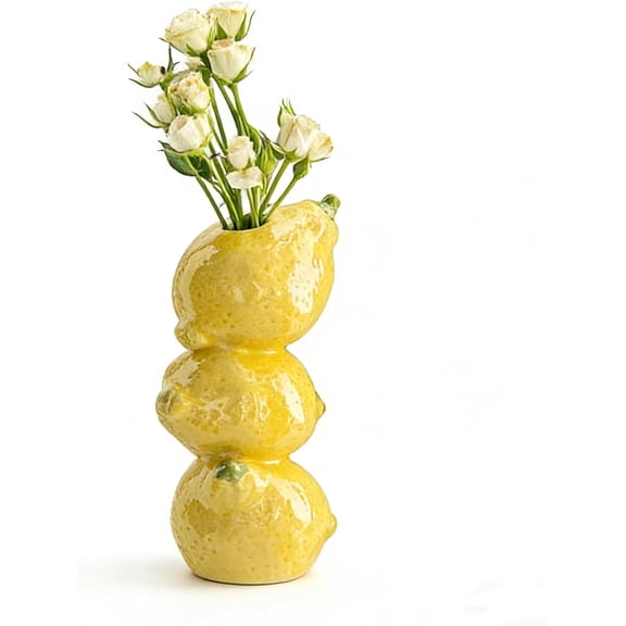 3D Fruit Shaped Ceramic Vase for Flowers, Home Decor