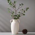 thumbnail image 1 of Ceramic Vase, 5.8 Inch Terracotta Vase with Handles, Decorative Vase, Rustic Vase for Home Decor, Farmhouse, Living Room, Table - Gray, Set of 1, 1 of 14