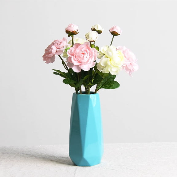 Ceramic Vase, 7.4 Inch for Pampas Calla Lily Tulip, Flower Vase Minimalism Style for Modern Table Shelf Home Decor, Fit for Housewarming, Weddings, Birthday, Christmas, Thanksgiving, New Year (Pink)