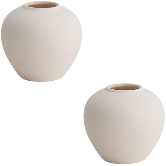 Set of 2 Ceramic Flower Pots for Desk Decor, Stylish Plant Containers for Home and Office Floral Arrangements
